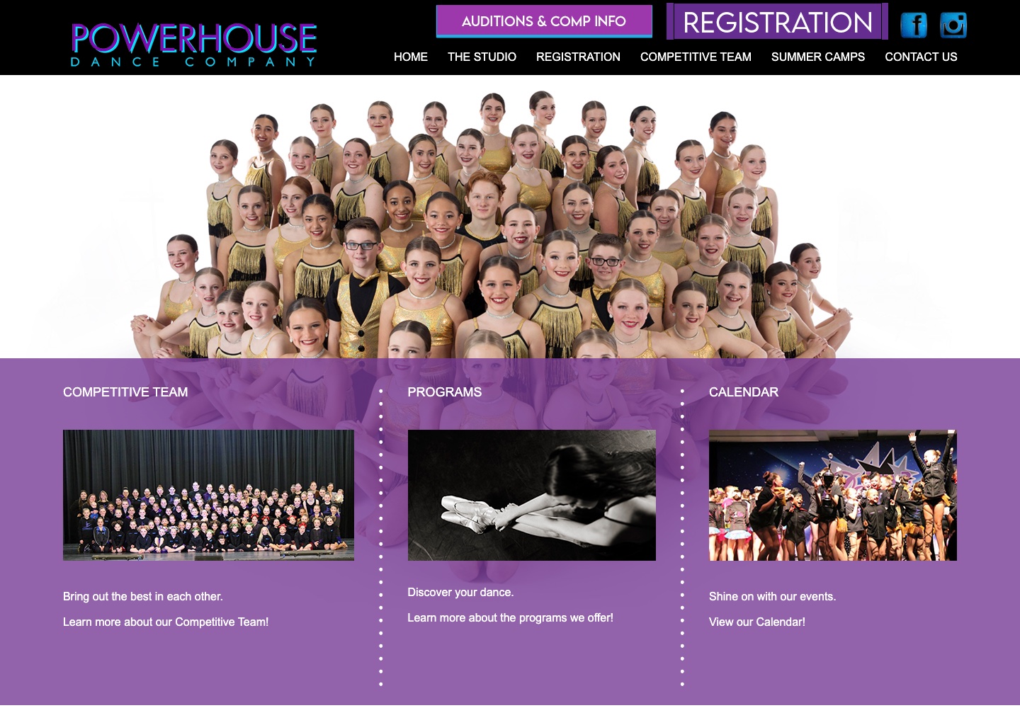 PowerHouse Dance Company's current live homepage